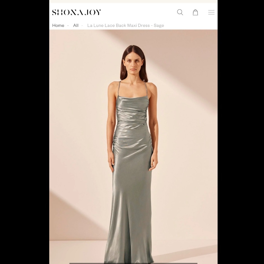 Shona Joy La Lune Lace Back Maxi Dress - Sage